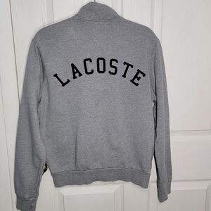 Lacoste 100% Cotton Full Zip Logo Vintage Sweater